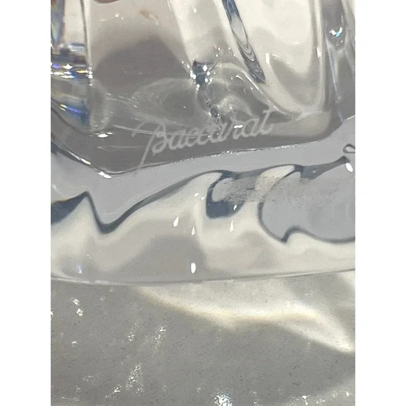 Baccarat Crystal Angel w/ Horn 6‎ Signed France Clear Trumpeting Angel Figurine
